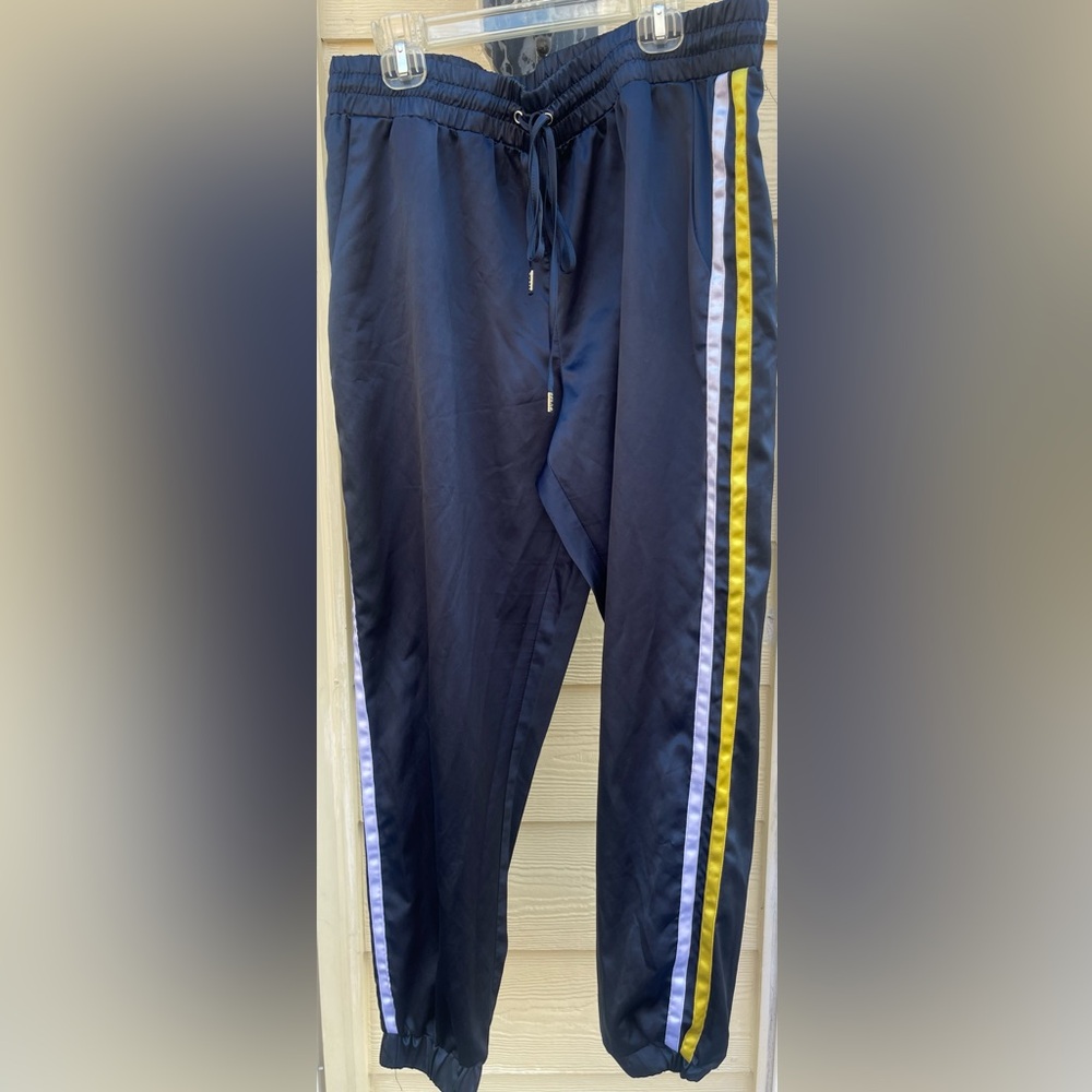 Guess Blue Striped Joggers Sz L